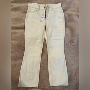 White House Black Market Ivory Flare Jeans